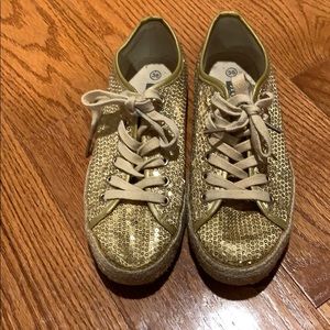 Gold Sequin Sneakers